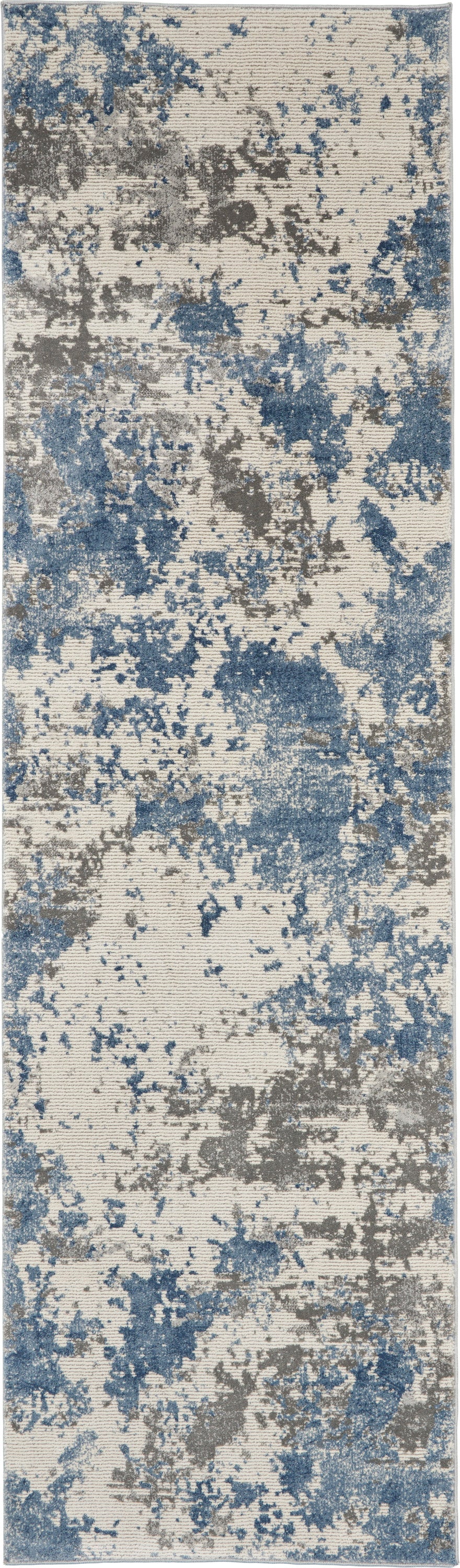 Rustic Textures RUS08 Grey Blue Rug