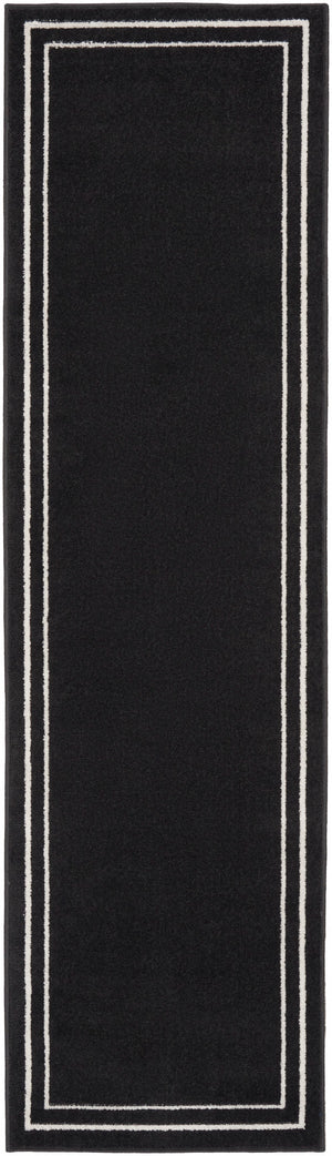 Nourison Essentials NRE02 Black Ivory Rug