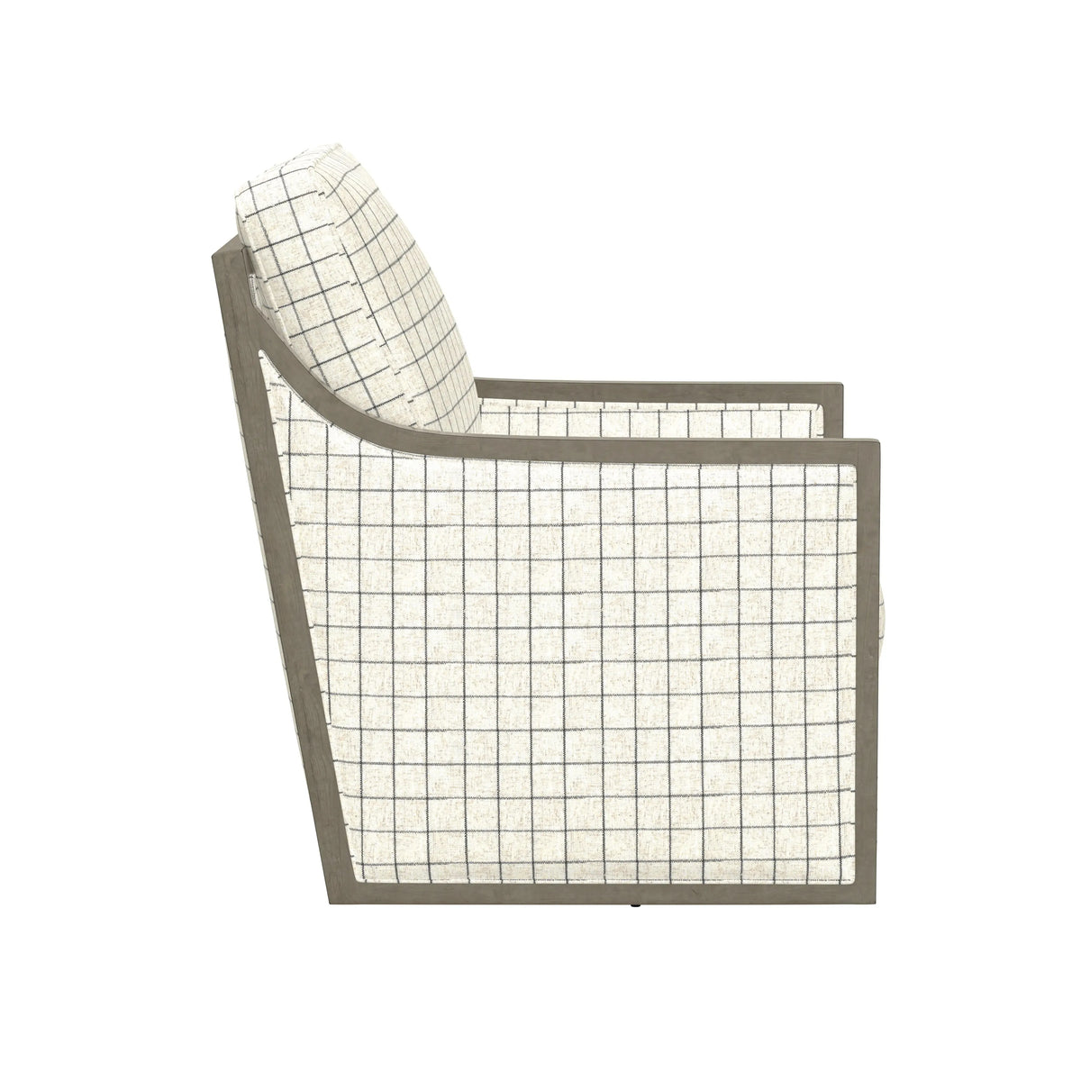 Cecily Swivel Chair Charcoal Windowpane