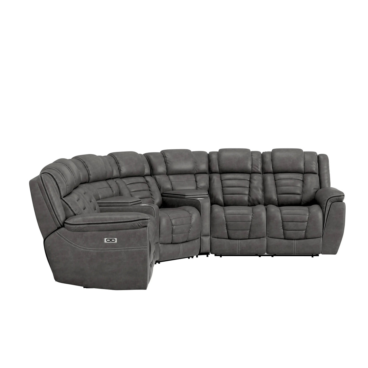 Rosenberg Power Reclining Sectional Gray Shadow