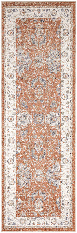 Astra Machine Washable ASW20 Rust Ivory Rug