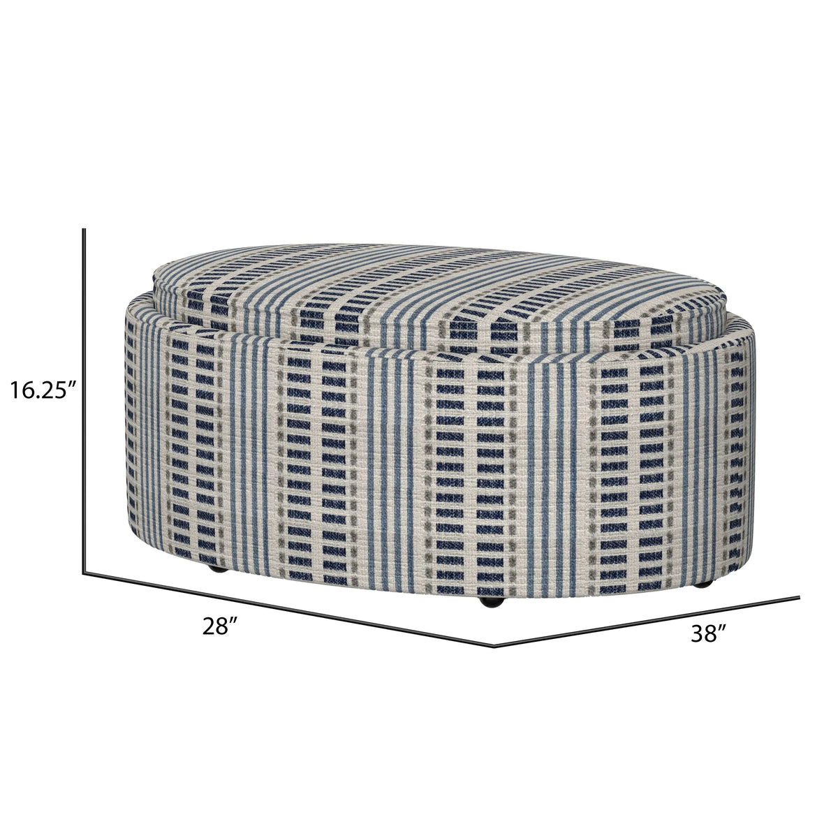 Casey Reversible Tray Top Storage Ottoman Old Town Stripe