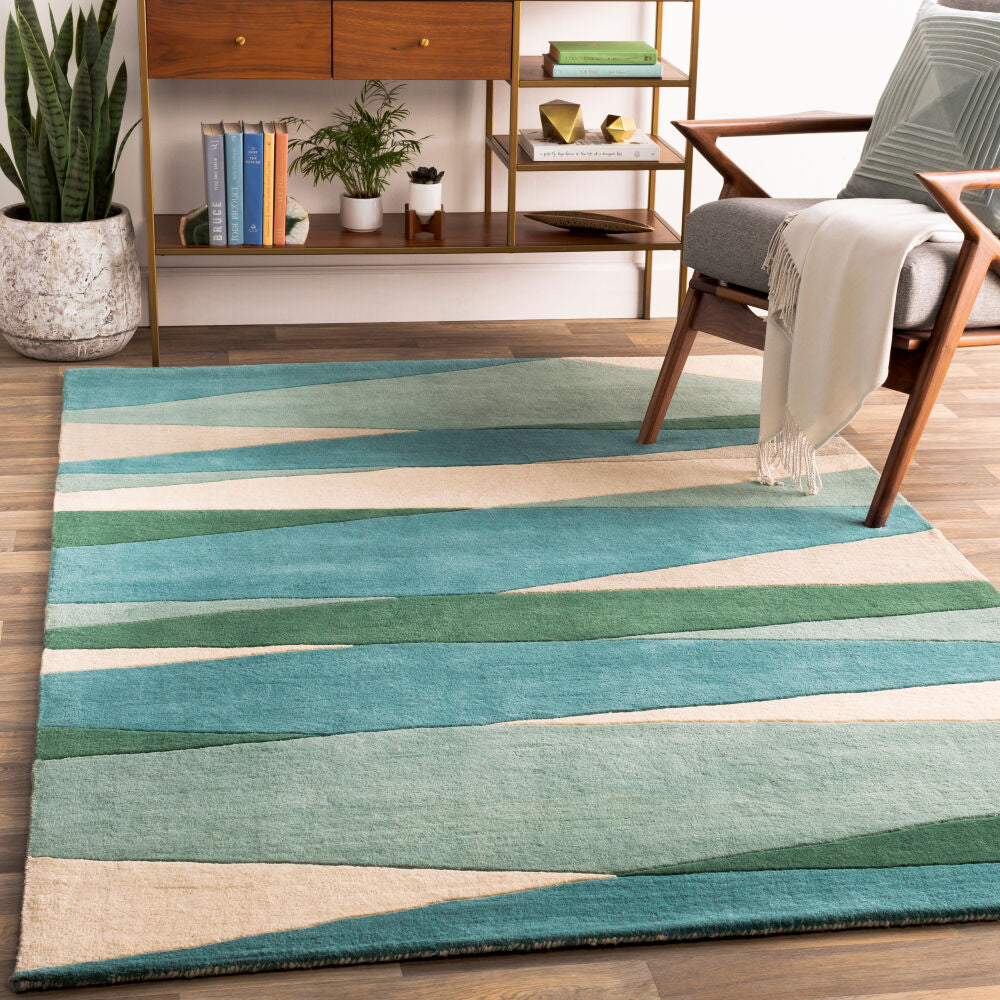 Forum FM-7204 Cream / Dark Green Rug