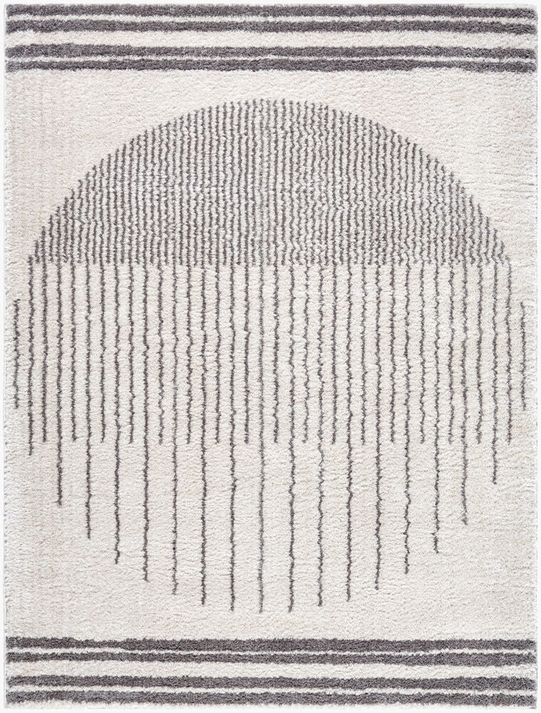 Fossay Shag FSG-2308 Charcoal / Light Beige Rug