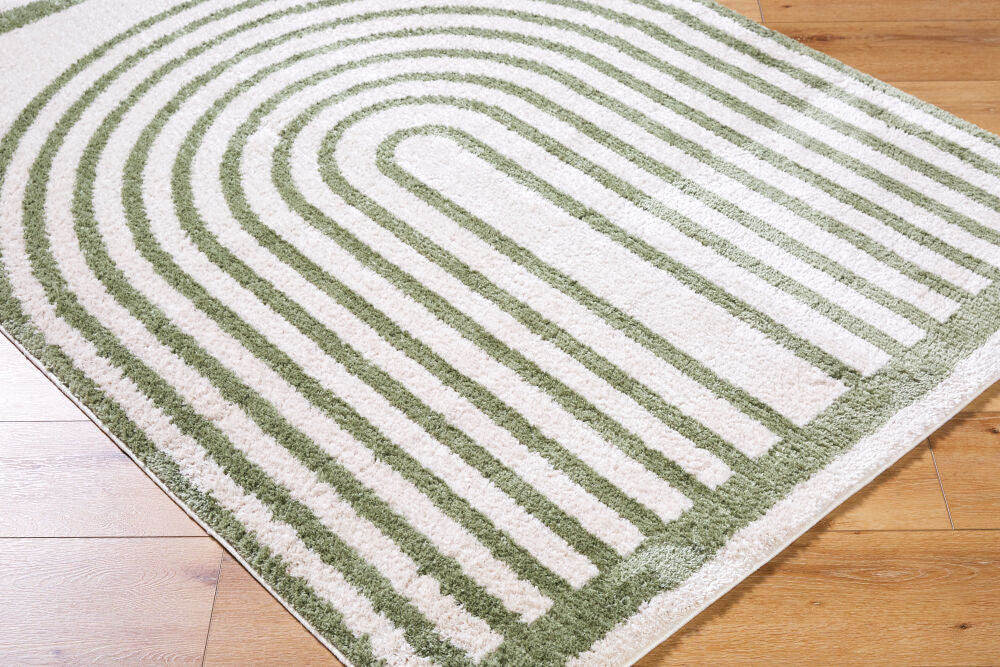 Fossay Shag FSG-2312 Grass Green / Light Beige Rug