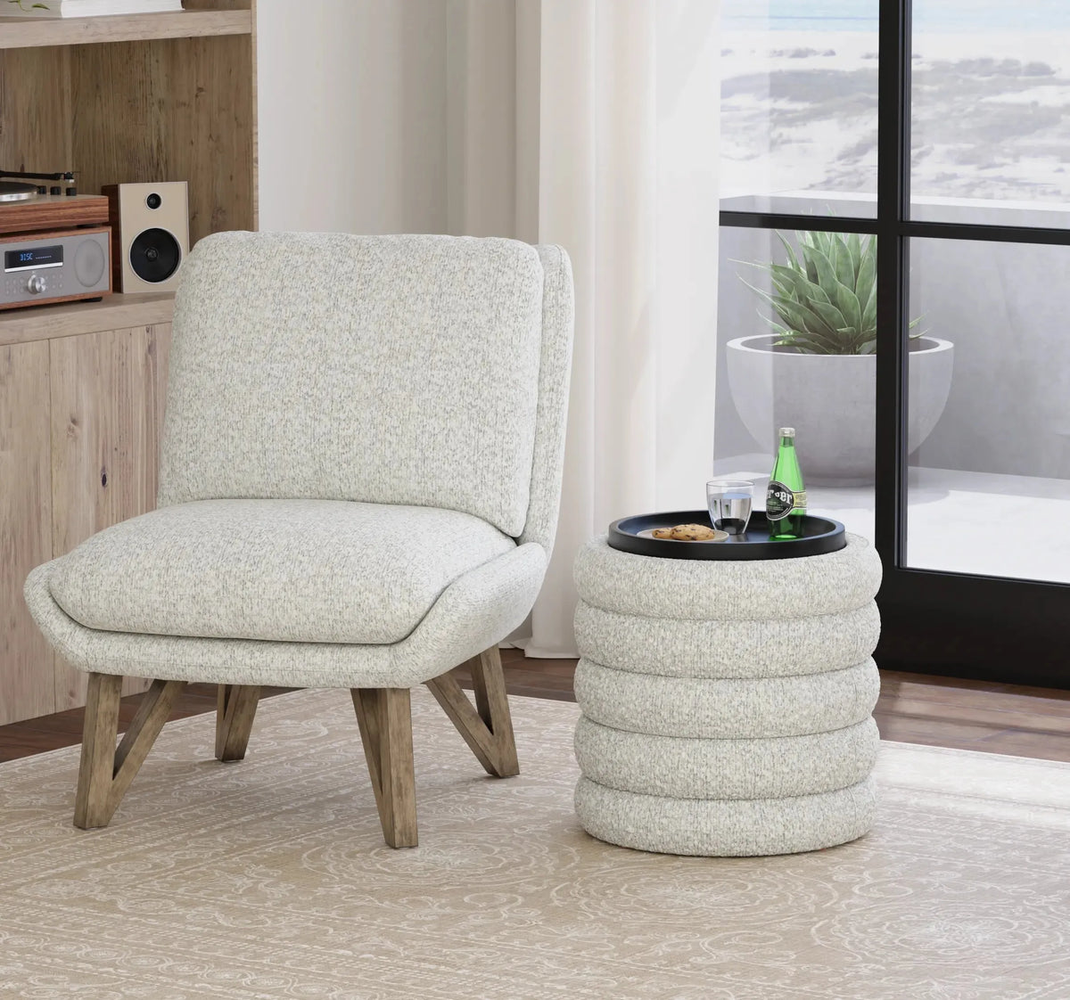 Zuri Storage Ottoman Cream