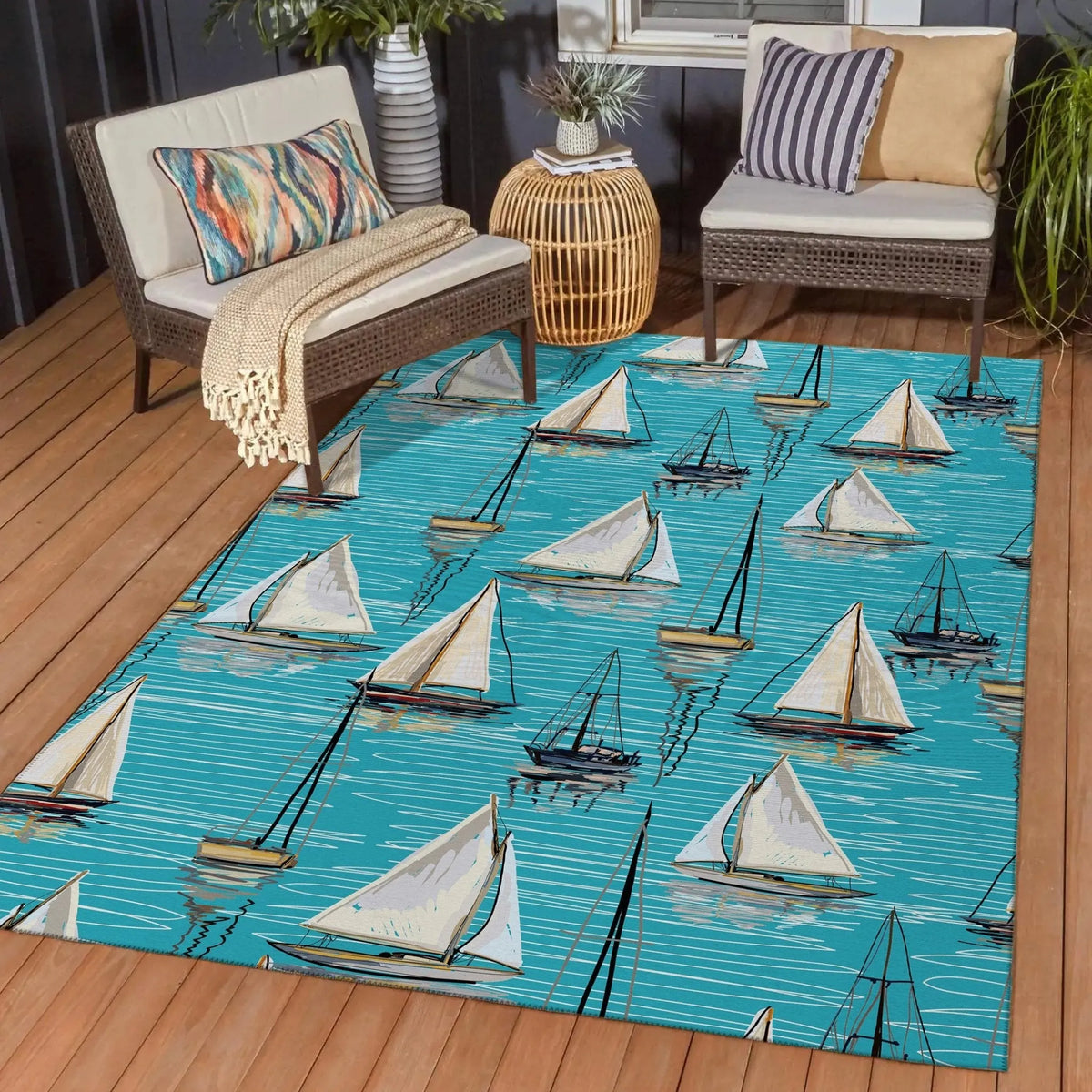 Harbor HA8 Teal Rug - Rug & Home