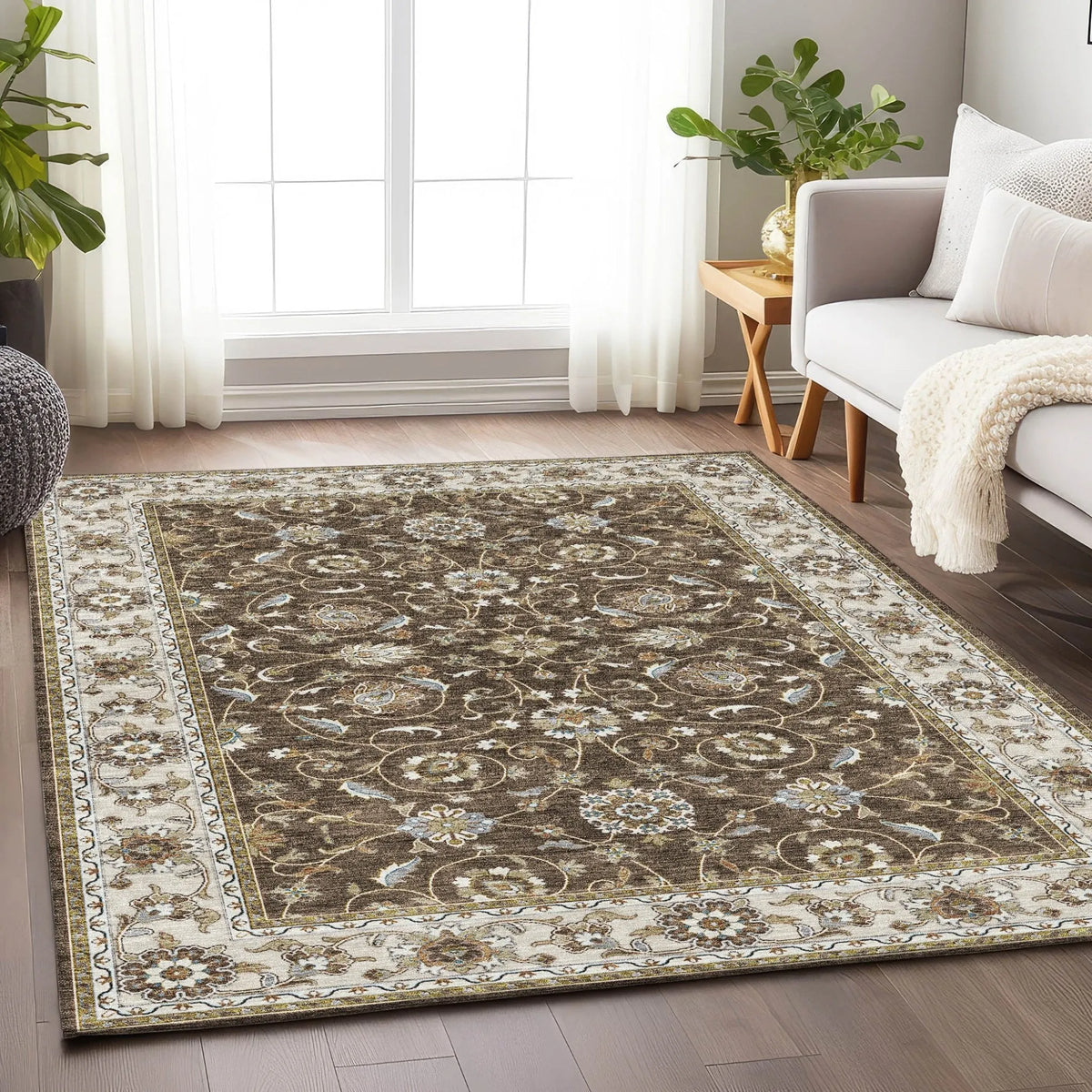 Hatay HY1 Chocolate Rug - Rug & Home