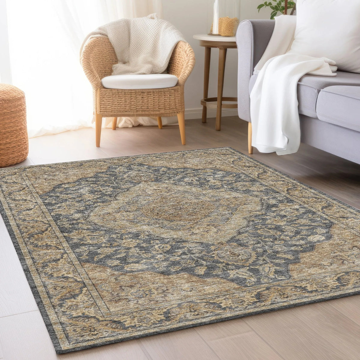 Hatay HY3 Charcoal Rug - Rug & Home