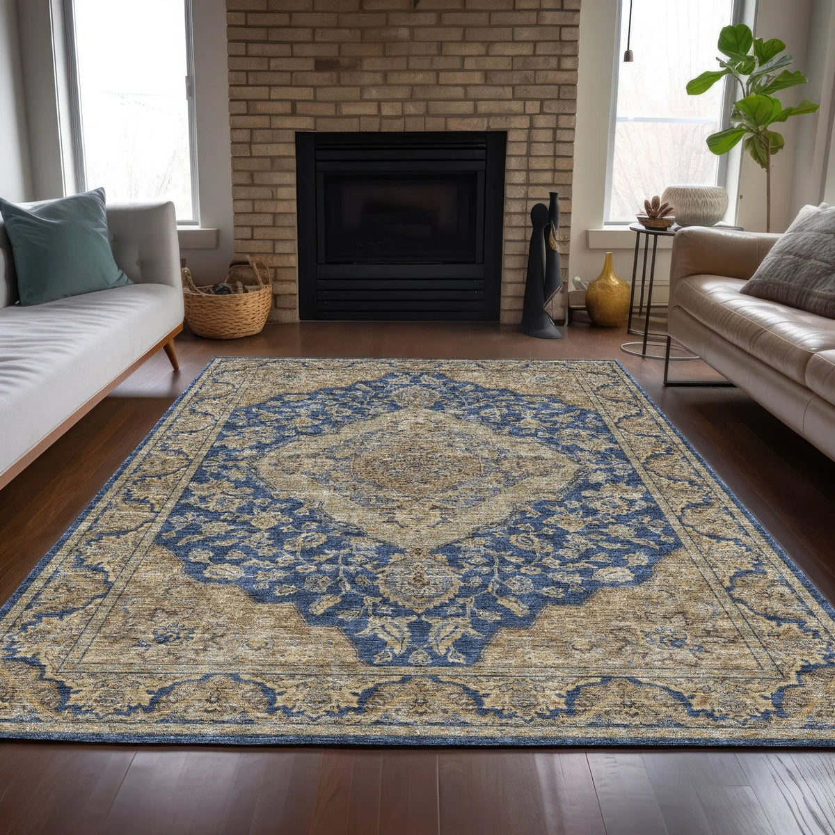 Hatay HY3 Navy Rug - Rug & Home