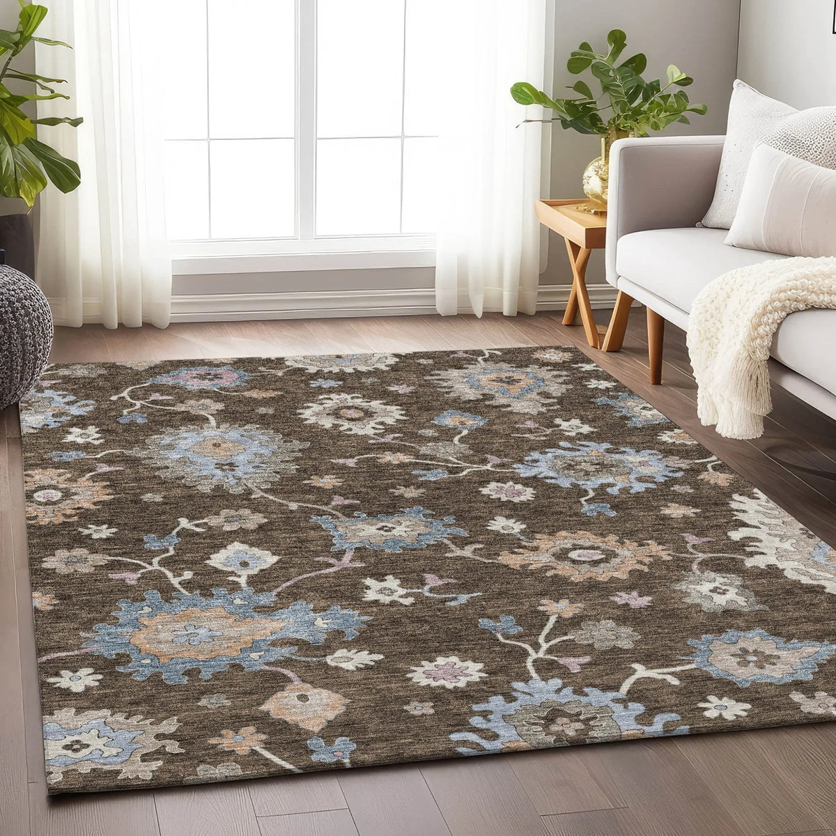 Hatay HY4 Chocolate Rug - Rug & Home