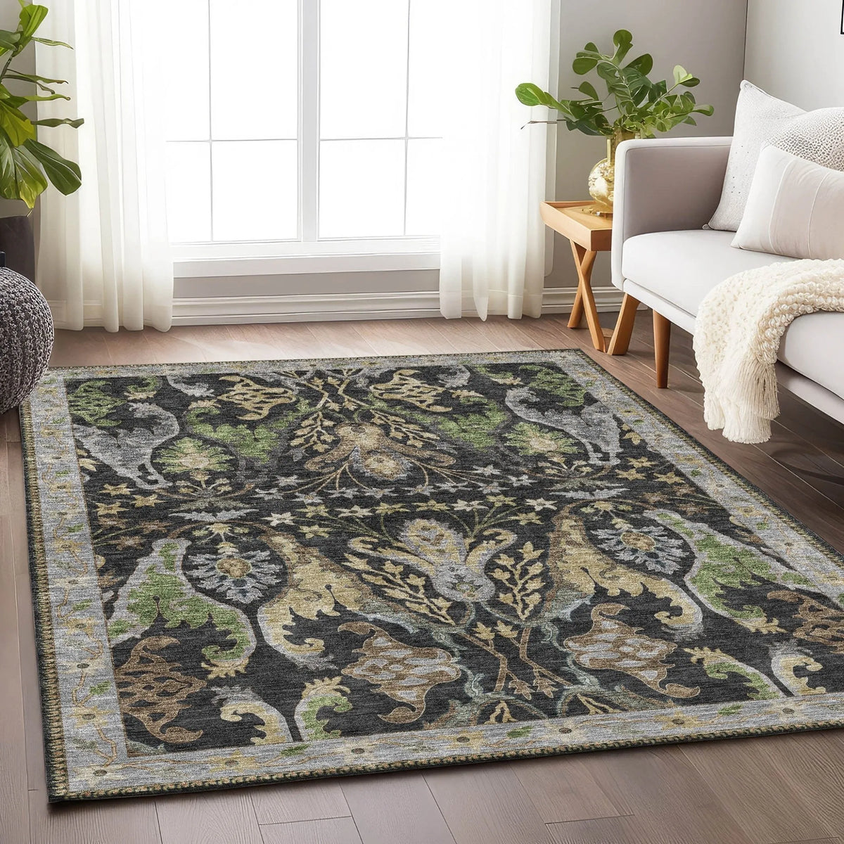 Hatay HY6 Black Rug - Rug & Home