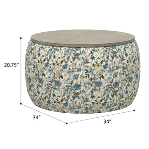 Cecily Storage Ottoman Blue Meadow