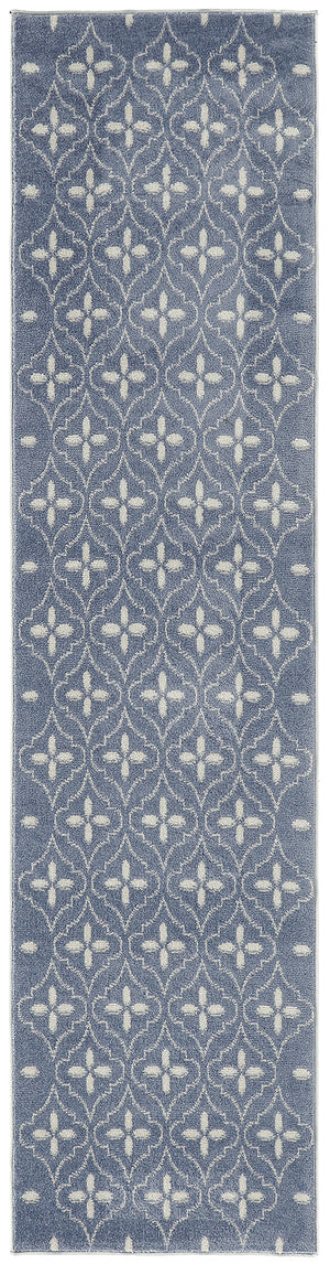 Nourison Essentials NRE04 Blue Ivory Rug