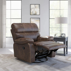 Jessie James Swivel Gliding Recliner Chocolate Brown