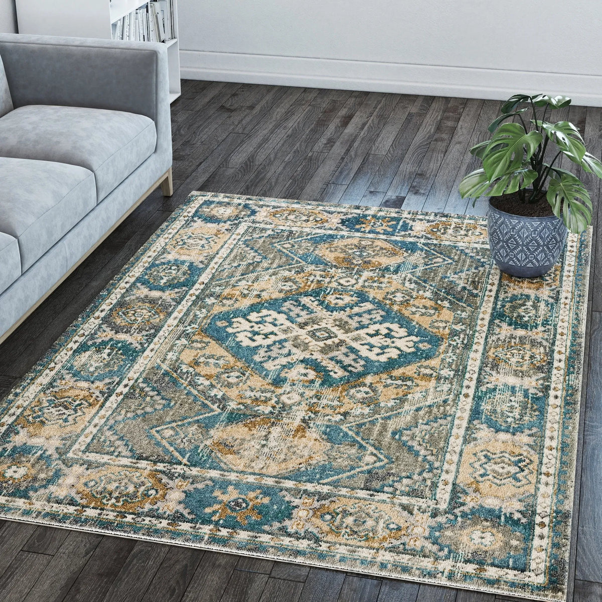 Karma KM22 Charcoal Rug - Rug & Home