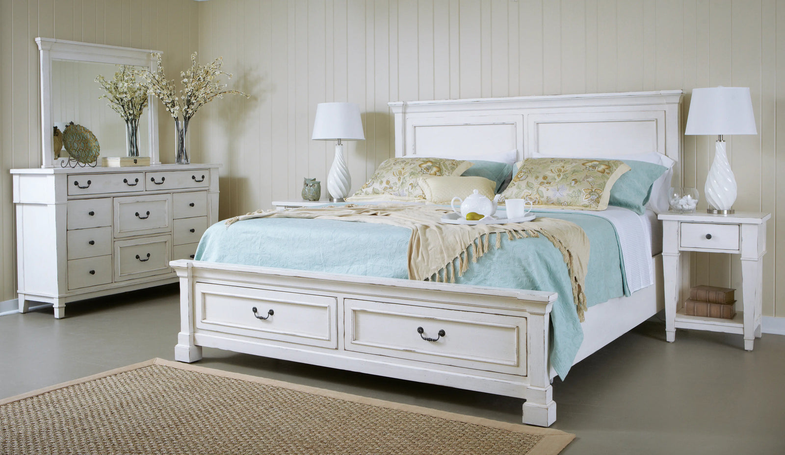 Stoney Creek Storage Bed Weathered White