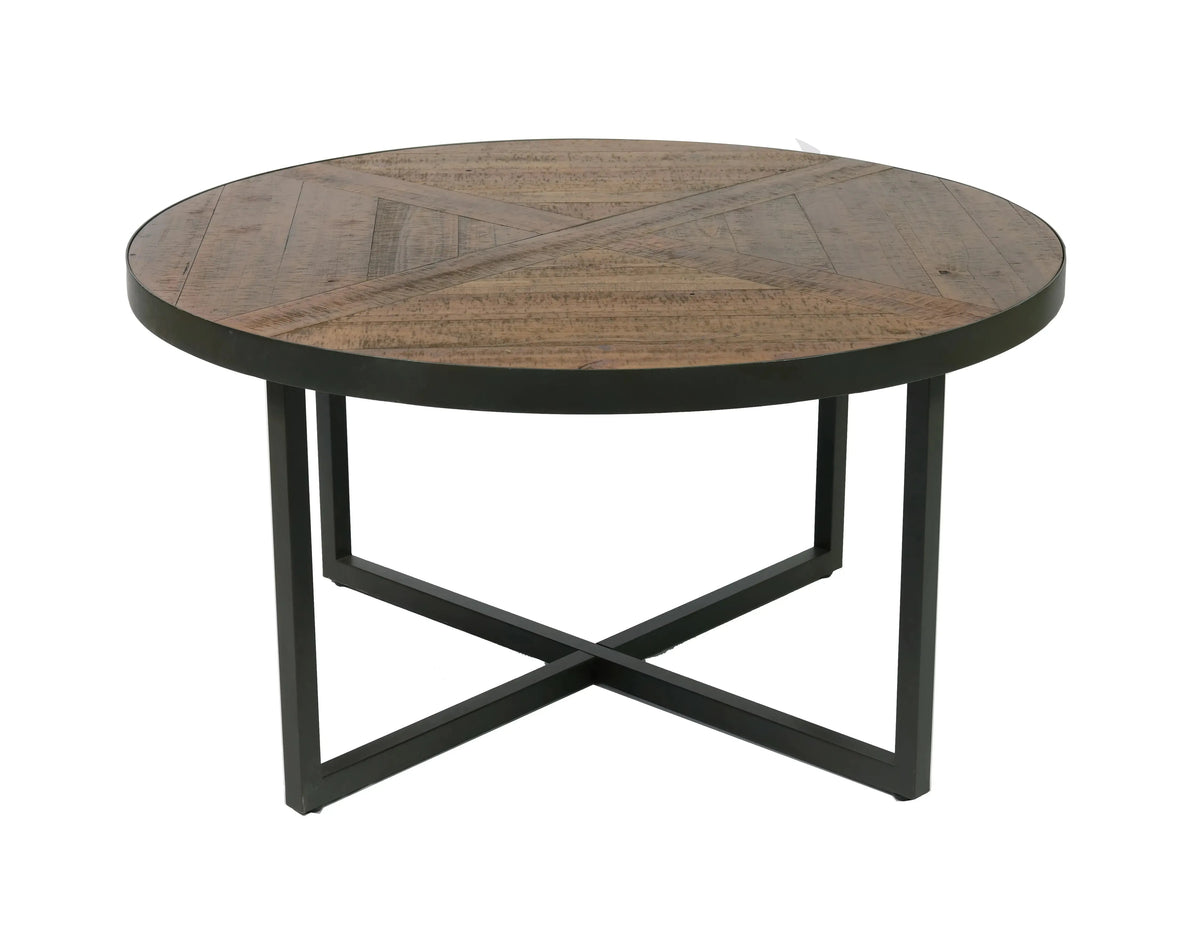 Denton Round Coffee Table Antique Pine