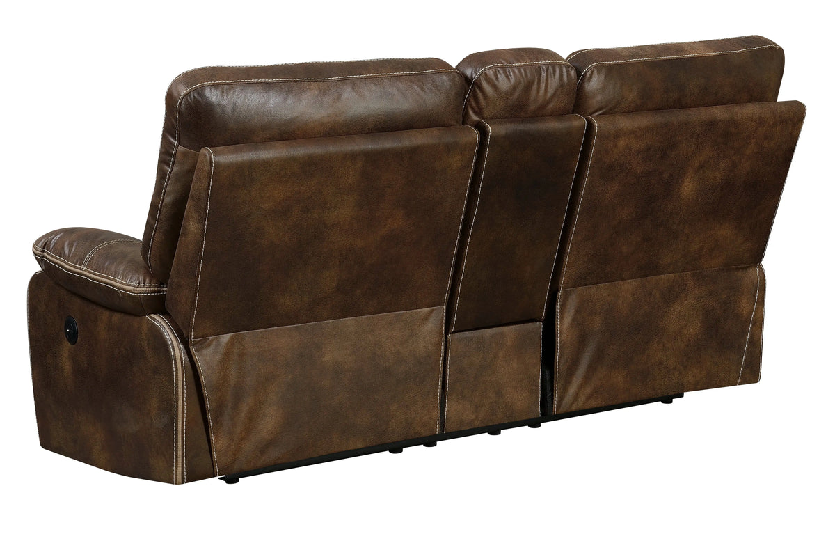 Jessie James Power Reclining Loveseat Chocolate Brown