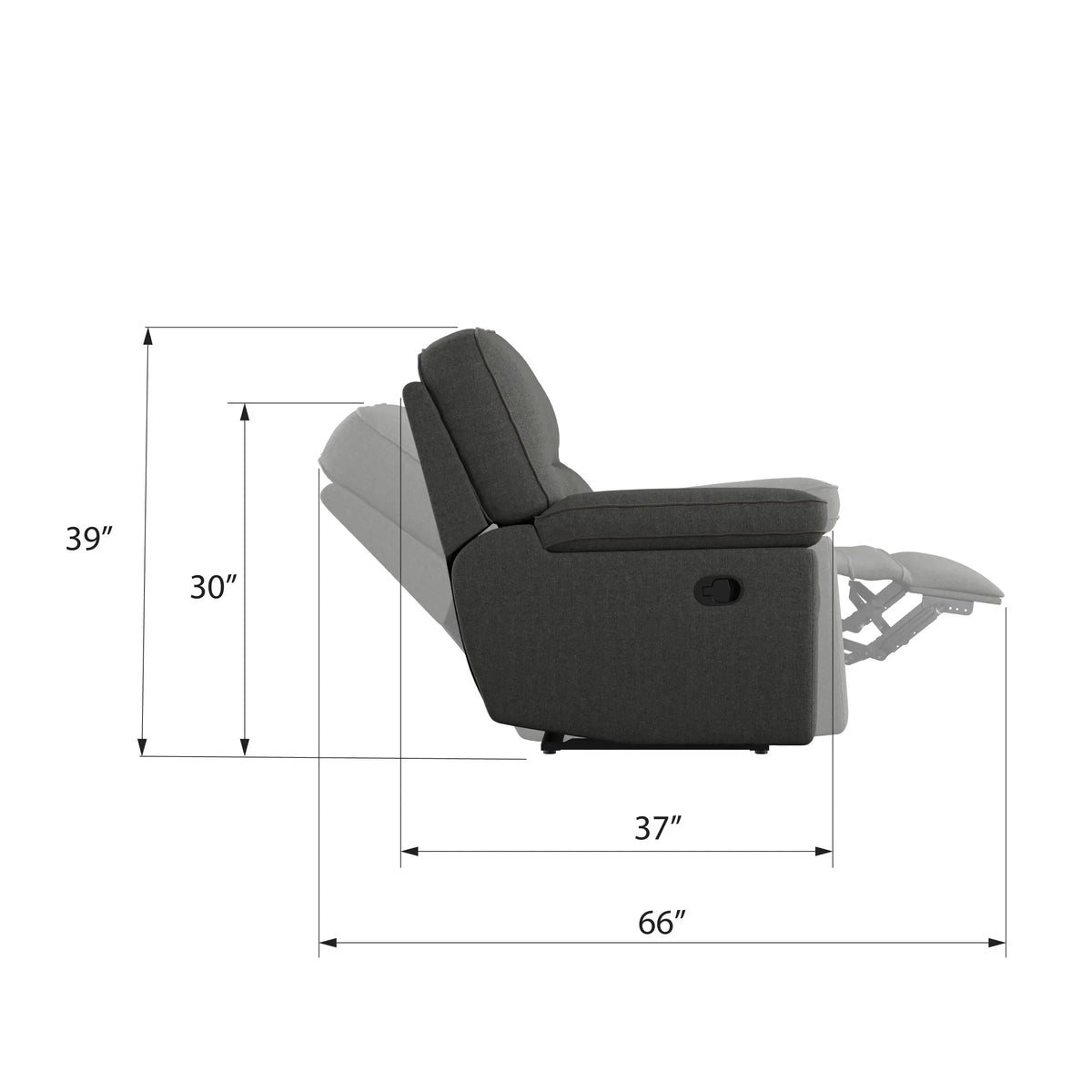Alberta Modular Reclining Loveseat Charcoal Gray