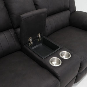 Navaro Reclining Console Loveseat Black Licorice