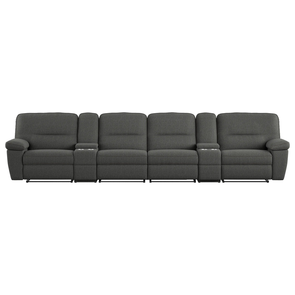 Alberta 6 Piece Modular Reclining Sofa Set Charcoal Gray