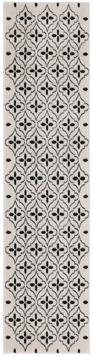 Nourison Essentials NRE04 Ivory Black Rug