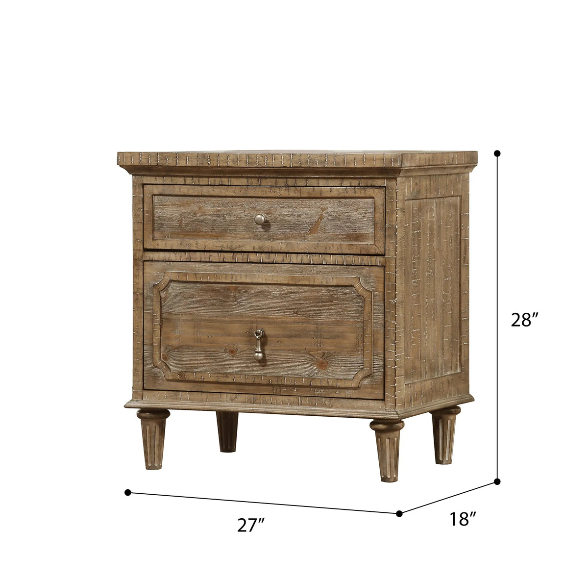 Interlude 2-Drawer Nightstand Sandstone Buff