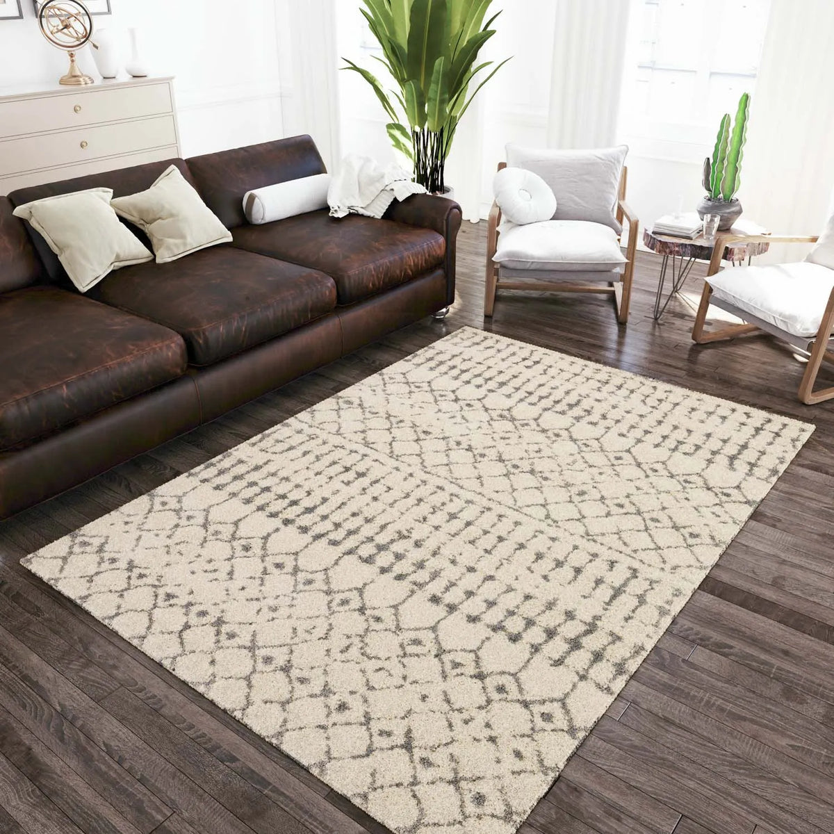 Marquee MQ2 Ivory/Metal Rug - Rug & Home