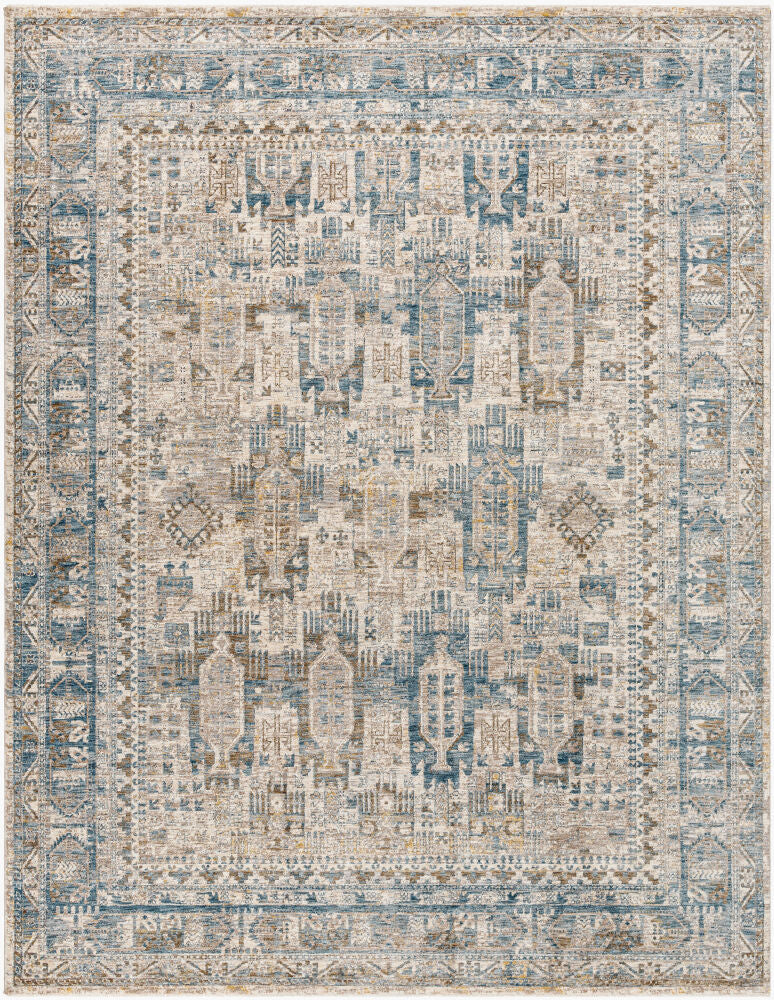 Mirabel MBE-2302 Cream / Dark Blue Rug