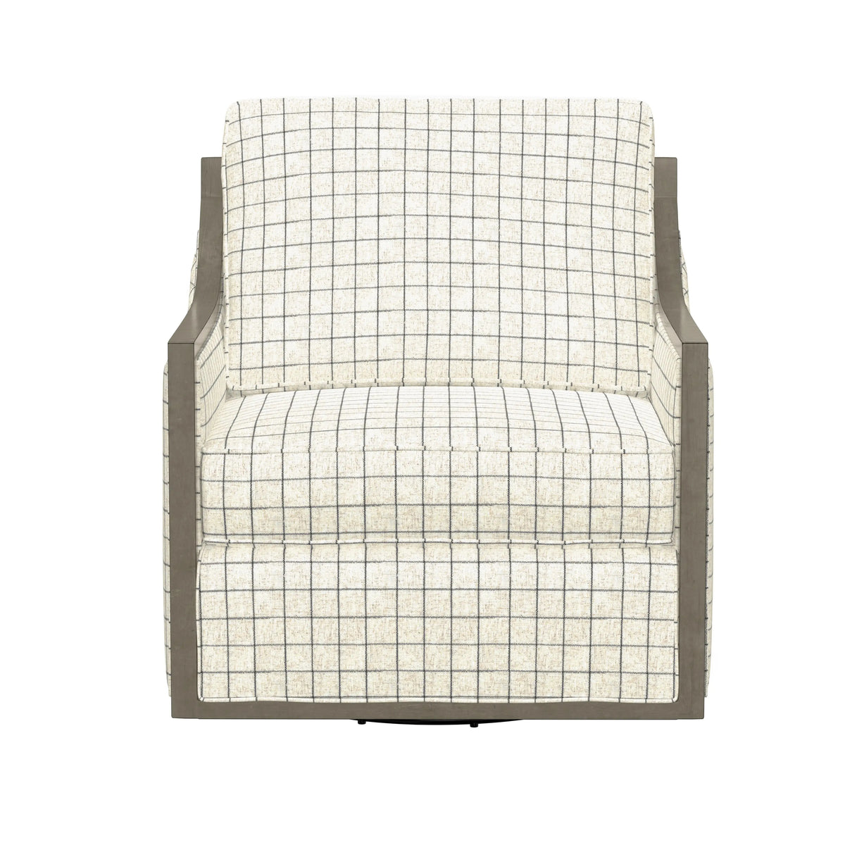 Cecily Swivel Chair Charcoal Windowpane