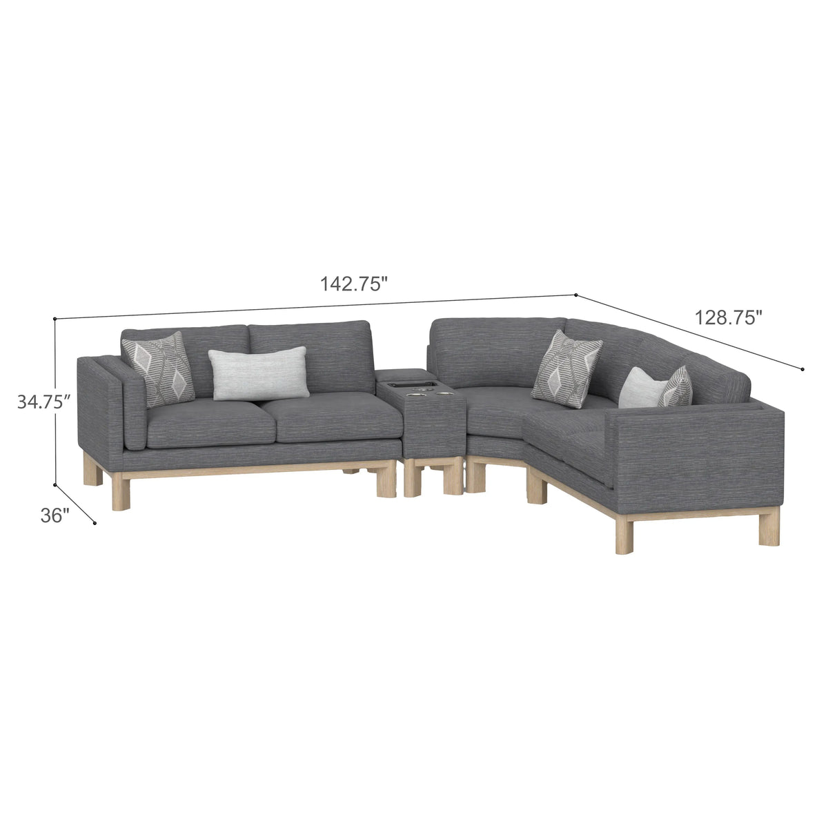 Maeve Console Sectional Thundercloud