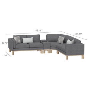 Maeve Console Sectional Thundercloud