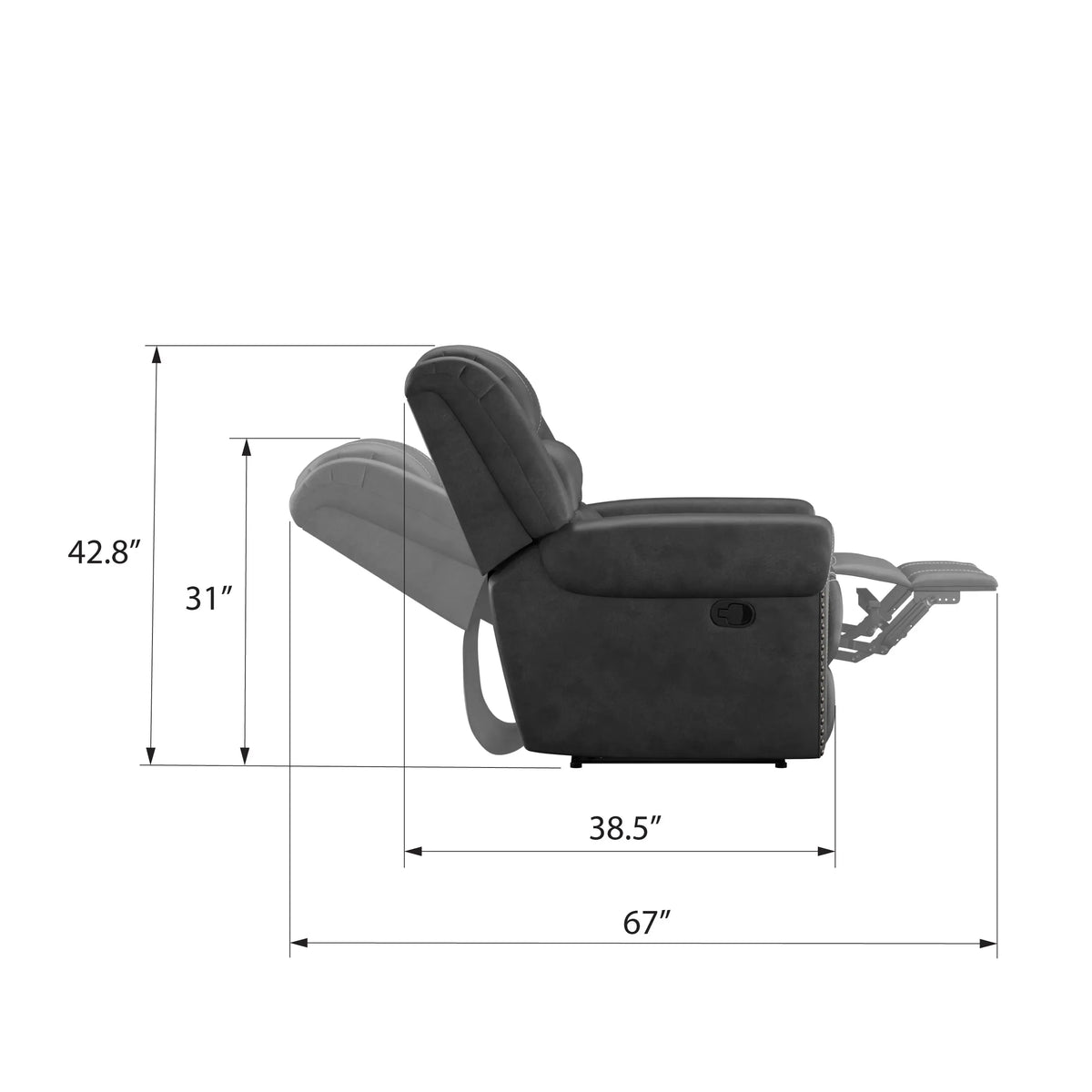 Baldwin Gliding Recliner Slate Gray