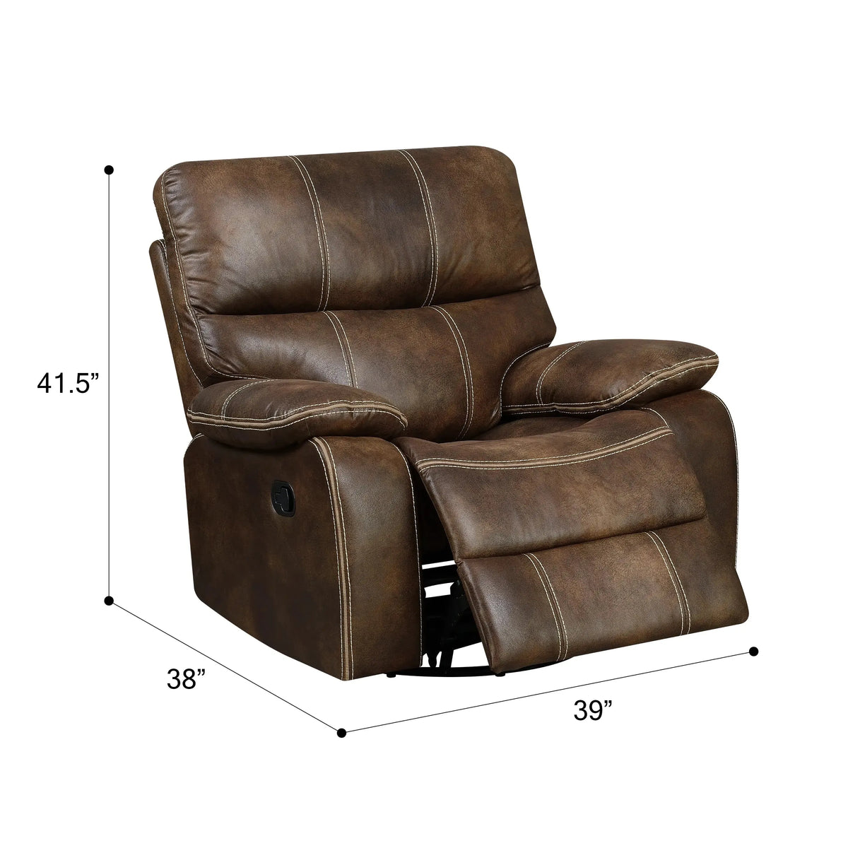 Jessie James Swivel Gliding Recliner Chocolate Brown