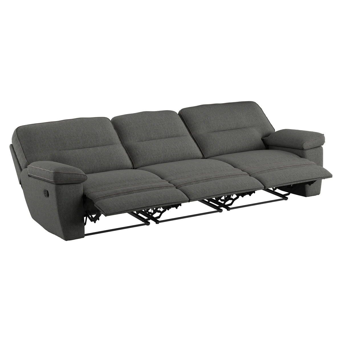 Alberta 3 Seat Reclining Modular Sofa Charcoal Gray