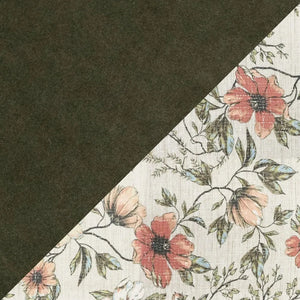 Amera Accent Chair Moss Green With Floral Print