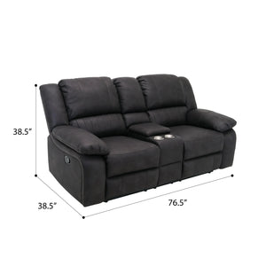 Navaro Reclining Console Loveseat Black Licorice