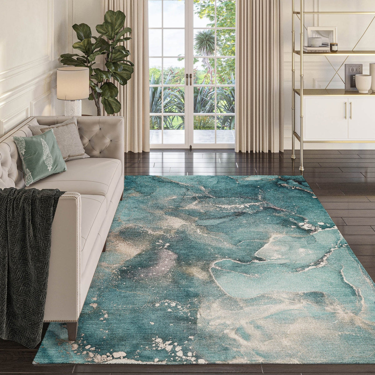 Odyssey OY11 Teal Rug - Rug & Home