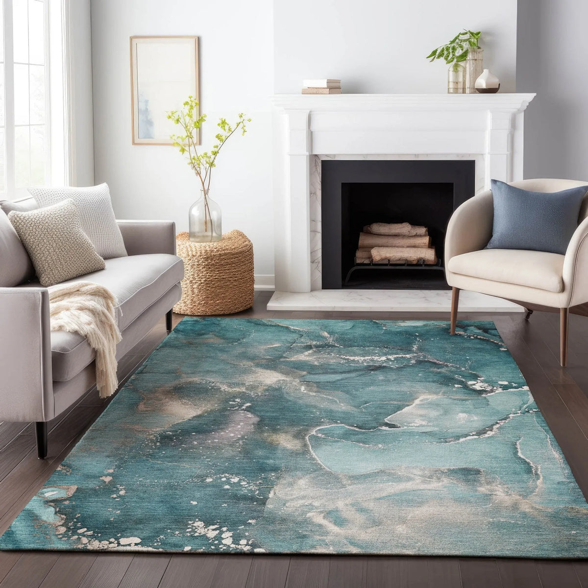 Odyssey OY11 Teal Rug - Rug & Home