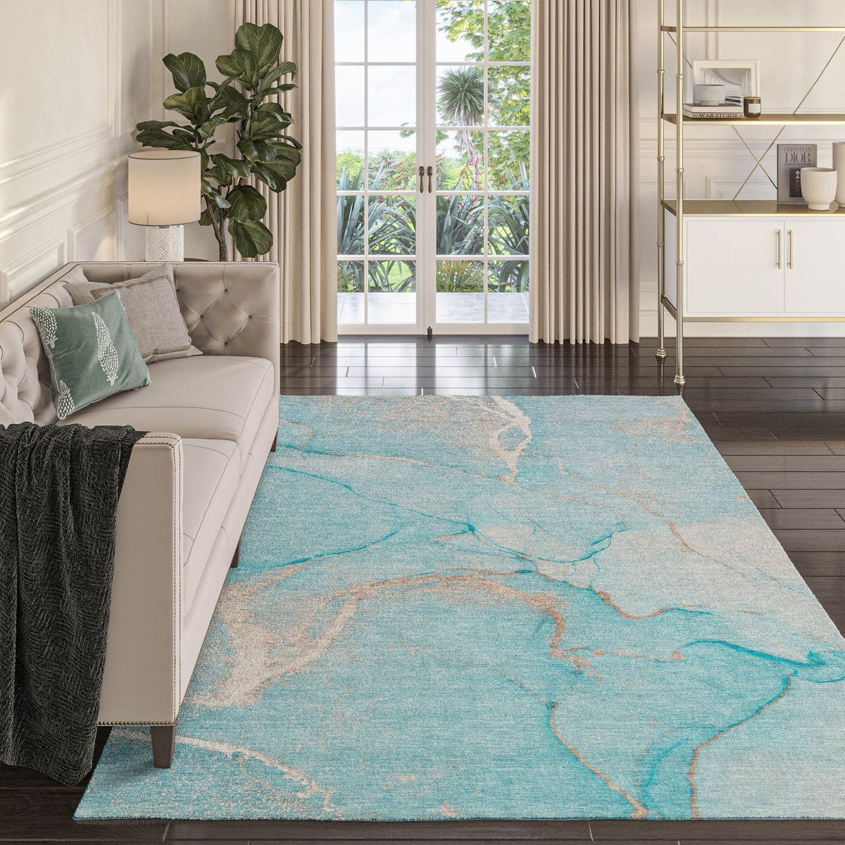 Odyssey OY7 Teal Rug - Rug & Home