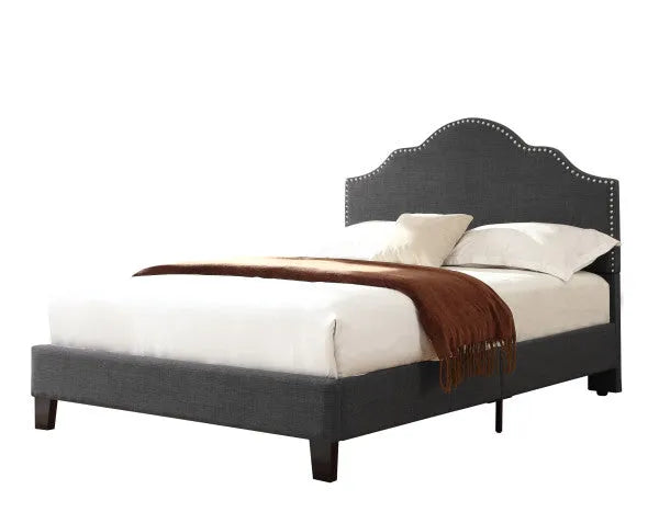 Madison Upholstered Bed Charcoal Gray