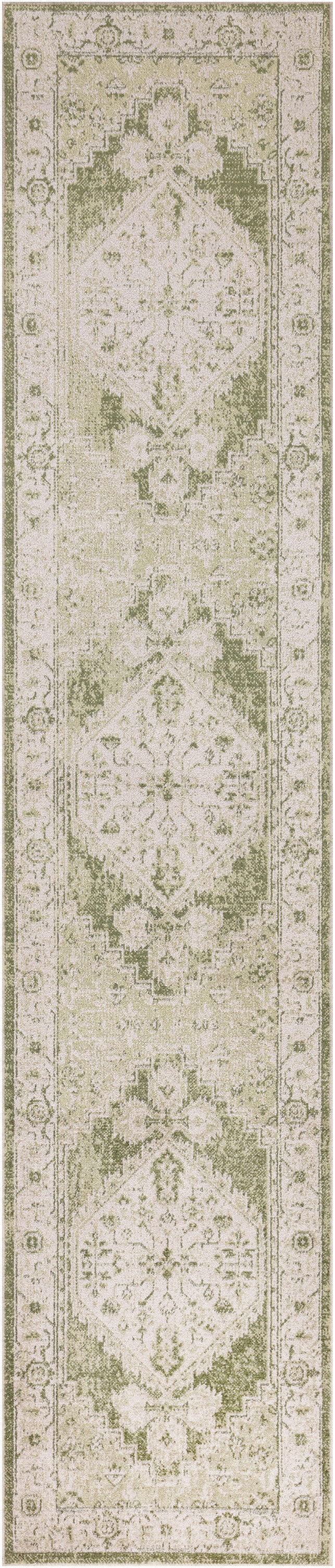 Astra Machine Washable ASW11 Ivory Green Rug