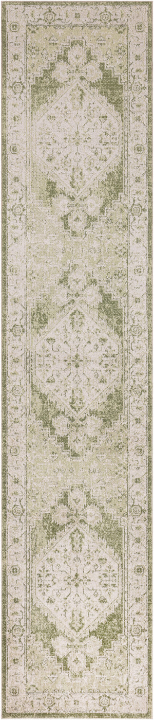 Astra Machine Washable ASW11 Ivory Green Rug