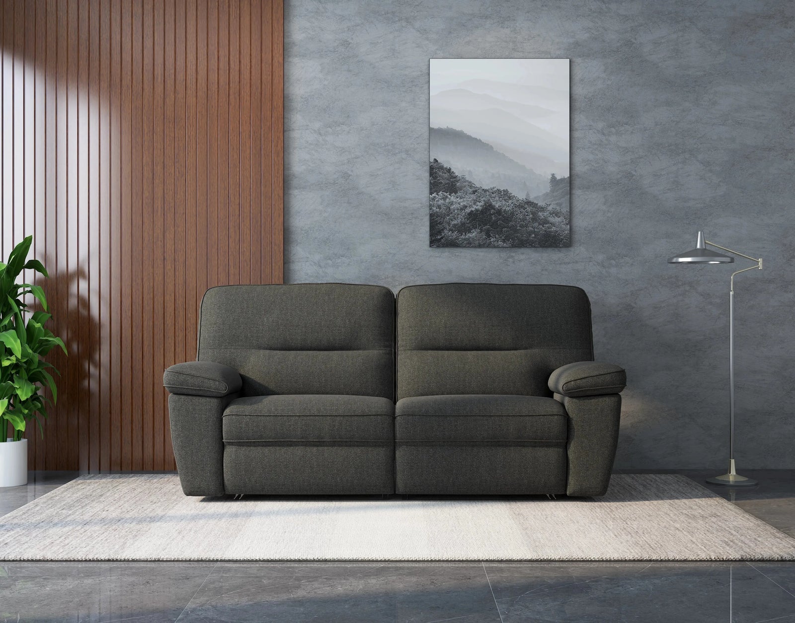 Alberta Modular Reclining Loveseat Charcoal Gray