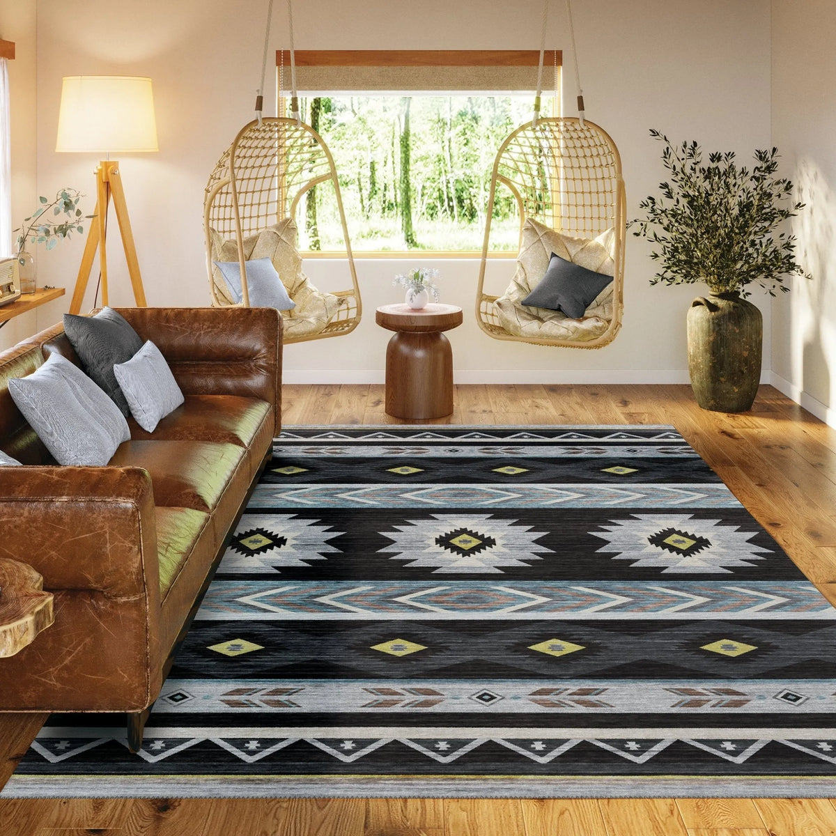 Phoenix PH3 Black Rug - Rug & Home