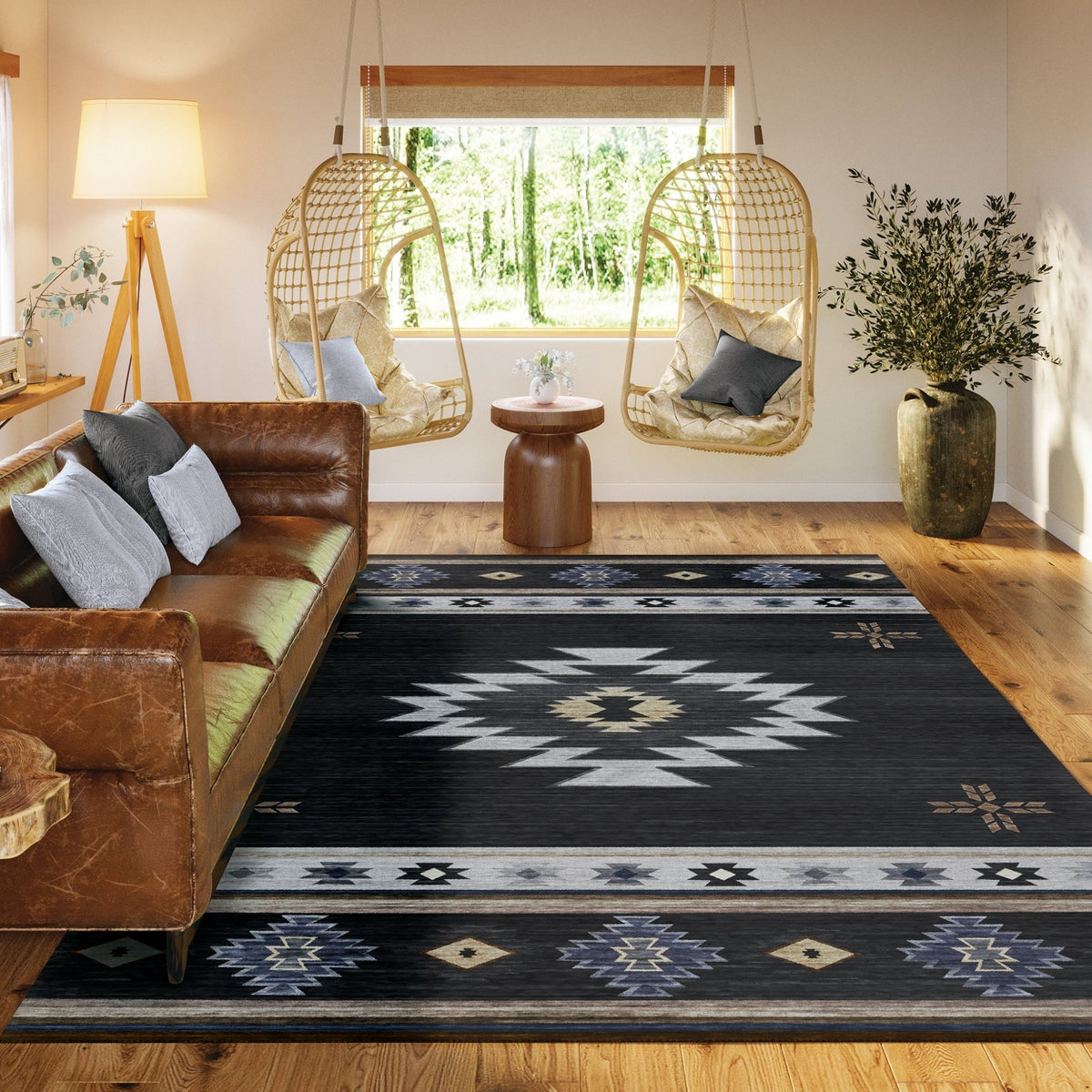 Phoenix PH4 Black Rug - Rug & Home