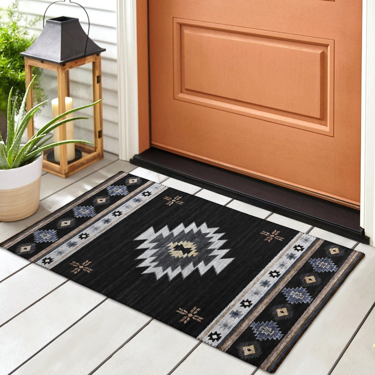 Phoenix PH4 Black Rug - Rug & Home