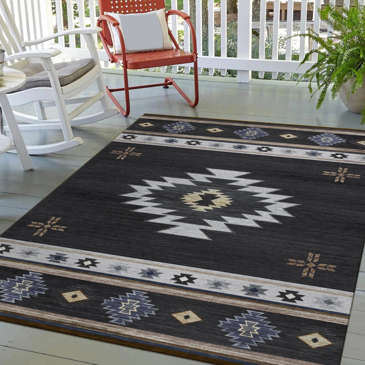 Phoenix PH4 Black Rug - Rug & Home