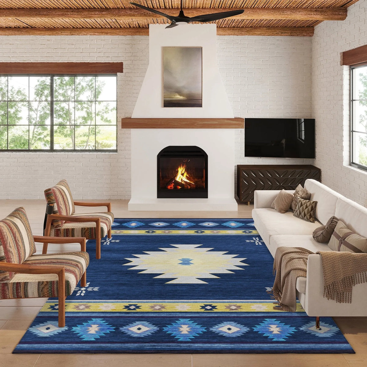 Phoenix PH4 Navy Rug - Rug & Home